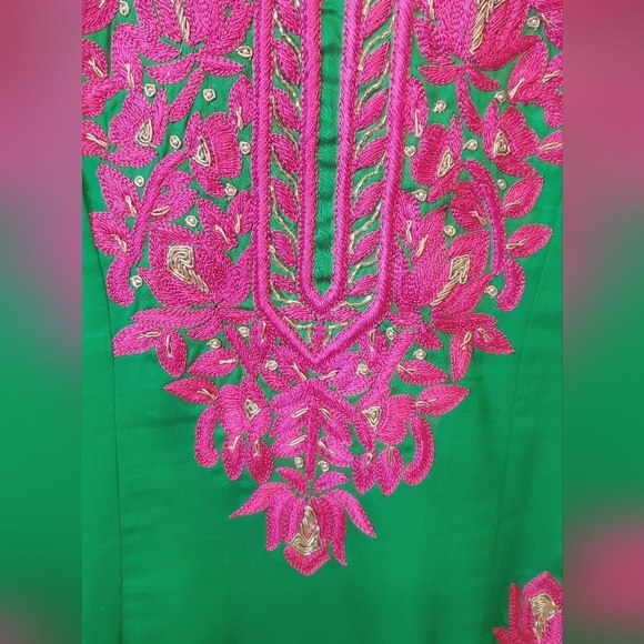 💚5/$25 Kashmiri Tunic Pakistani Indian Kurti Chikan Traditional Dress Size 4 - Picture 10 of 11